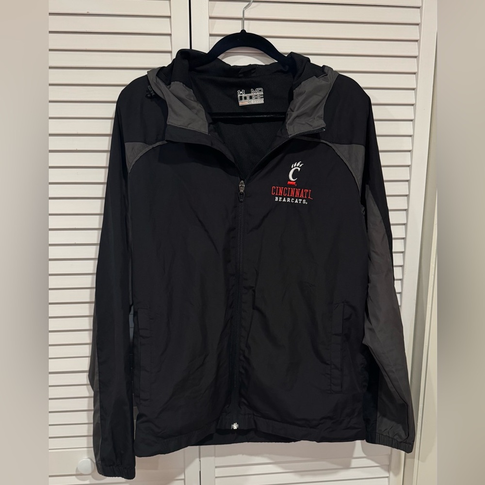 Under Armour UC Bearcats Black and Gray Windbreaker Jacket